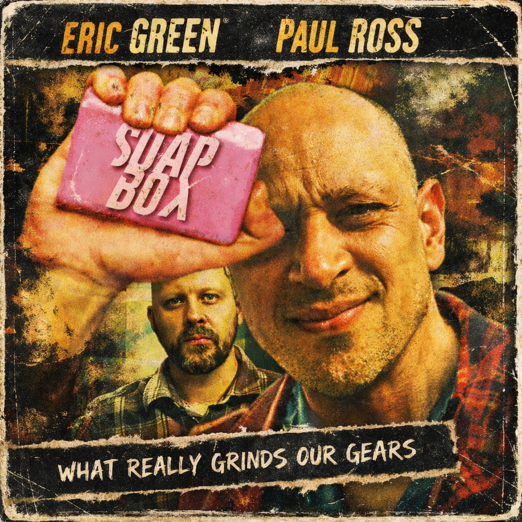 Paul and Eric recording the podcast